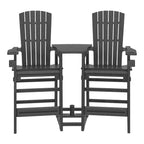 WestinTrends Azura Sedie Adirondack Alte da Esterno con Tavolino di Collegamento (Set da 2), Bianco