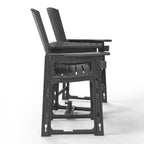 WestinTrends Azura Sedie Adirondack Alte da Esterno con Tavolino di Collegamento (Set da 2), Bianco