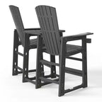 WestinTrends Azura Sedie Adirondack Alte da Esterno con Tavolino di Collegamento (Set da 2), Bianco