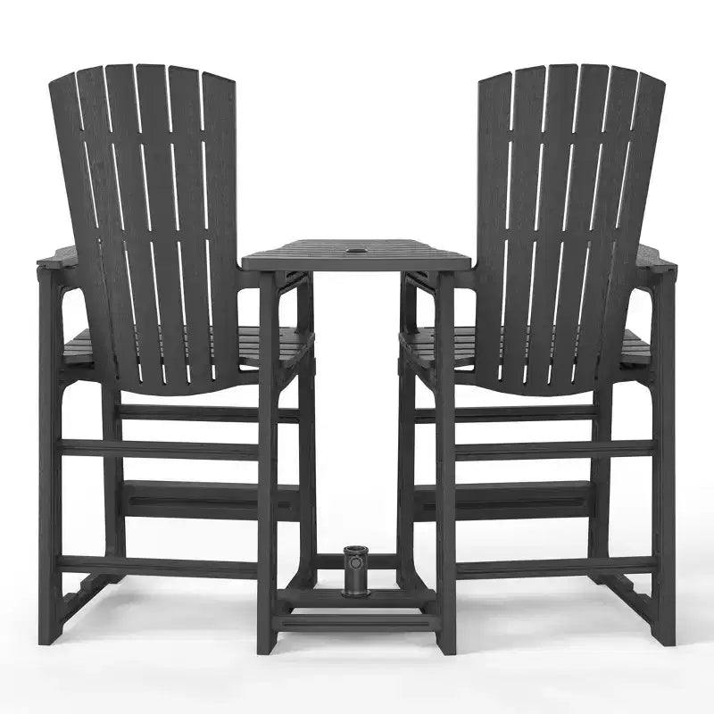 WestinTrends Azura Sedie Adirondack Alte da Esterno con Tavolino di Collegamento (Set da 2), Bianco