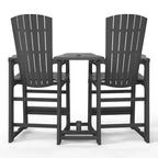 WestinTrends Azura Sedie Adirondack Alte da Esterno con Tavolino di Collegamento (Set da 2), Bianco