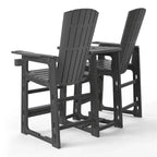 WestinTrends Azura Sedie Adirondack Alte da Esterno con Tavolino di Collegamento (Set da 2), Bianco