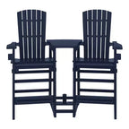 WestinTrends Azura Sedie Adirondack Alte da Esterno con Tavolino di Collegamento (Set da 2), Bianco