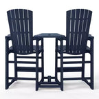 WestinTrends Azura Sedie Adirondack Alte da Esterno con Tavolino di Collegamento (Set da 2), Bianco