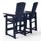 WestinTrends Azura Sedie Adirondack Alte da Esterno con Tavolino di Collegamento (Set da 2), Bianco