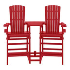WestinTrends Azura Sedie Adirondack Alte da Esterno con Tavolino di Collegamento (Set da 2), Bianco