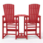 WestinTrends Azura Sedie Adirondack Alte da Esterno con Tavolino di Collegamento (Set da 2), Bianco