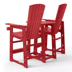 WestinTrends Azura Sedie Adirondack Alte da Esterno con Tavolino di Collegamento (Set da 2), Bianco