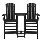 WestinTrends Azura Sedie Adirondack Alte da Esterno con Tavolino di Collegamento (Set da 2), Bianco