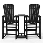 WestinTrends Azura Sedie Adirondack Alte da Esterno con Tavolino di Collegamento (Set da 2), Bianco