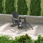 WestinTrends Azura No-Tools Outdoor HDPE Patio Adirondack Chair with Patio Ottoman