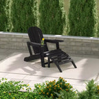 WestinTrends Azura No-Tools Outdoor HDPE Patio Adirondack Chair with Patio Ottoman