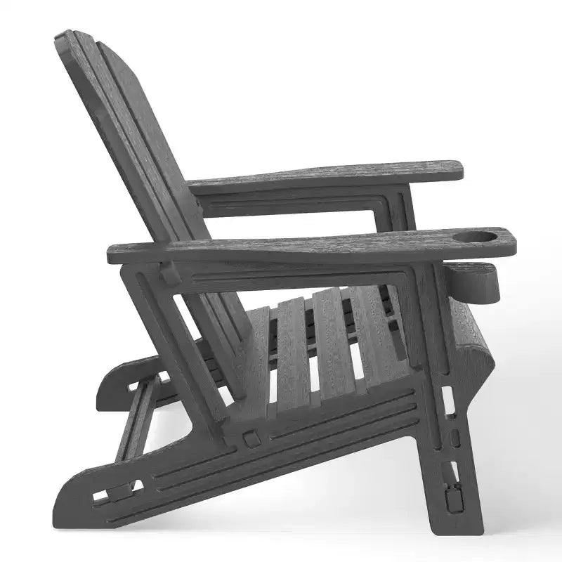 WestinTrends Azura No-Tools Outdoor HDPE Patio Adirondack Chair with Patio Ottoman