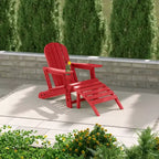 WestinTrends Azura No-Tools Outdoor HDPE Patio Adirondack Chair with Patio Ottoman