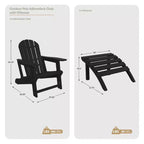 WestinTrends Azura No-Tools Outdoor HDPE Patio Adirondack Chair with Patio Ottoman