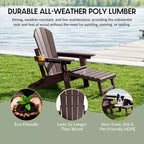WestinTrends Malibu Folding Adjustable Adirondack Chair with Retractable Ottoman and Cup Holder (Set of 2), Red