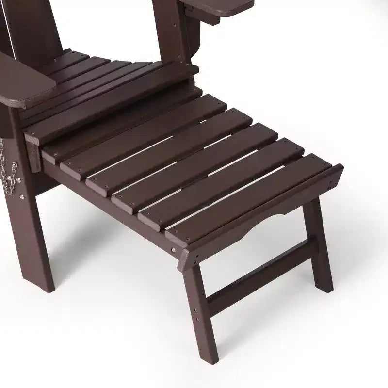 WestinTrends Malibu Folding Adjustable Adirondack Chair with Retractable Ottoman and Cup Holder (Set of 2), Red