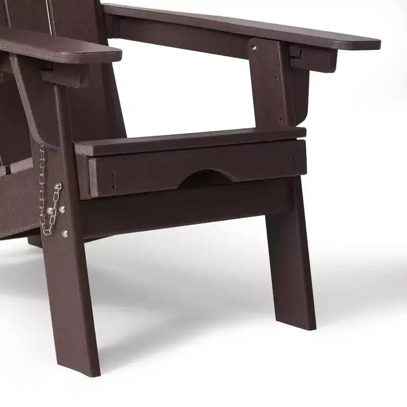 WestinTrends Malibu Folding Adjustable Adirondack Chair with Retractable Ottoman and Cup Holder (Set of 2), Red