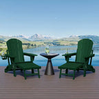 WestinTrends Malibu Folding Adjustable Adirondack Chair with Retractable Ottoman and Cup Holder (Set of 2), Red