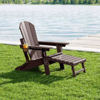 WestinTrends Sedia Adirondack Pieghevole Regolabile Malibu con Poggiapiedi Retrattile e Portabicchieri, Legno Invecchiato