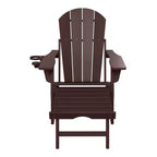 WestinTrends Sedia Adirondack Pieghevole Regolabile Malibu con Poggiapiedi Retrattile e Portabicchieri, Legno Invecchiato