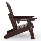 WestinTrends Sedia Adirondack Pieghevole Regolabile Malibu con Poggiapiedi Retrattile e Portabicchieri, Legno Invecchiato