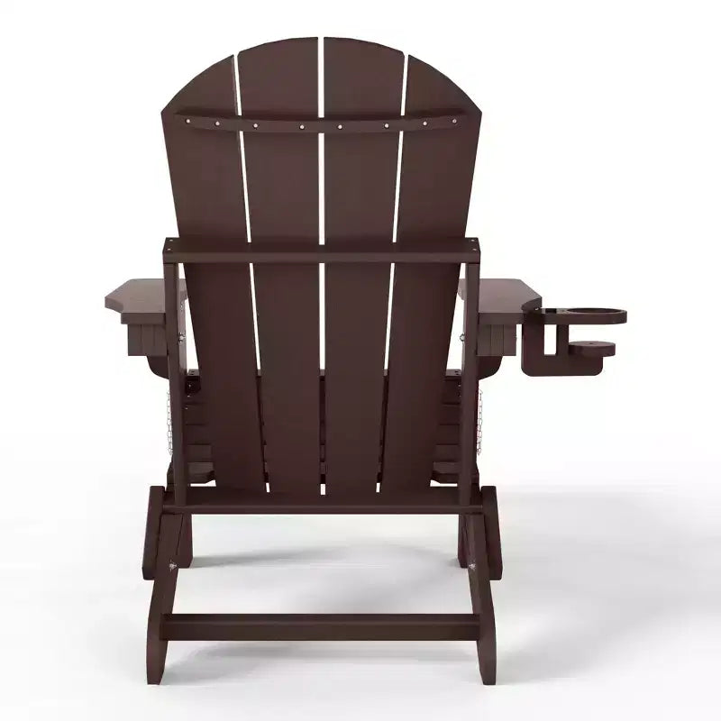 WestinTrends Sedia Adirondack Pieghevole Regolabile Malibu con Poggiapiedi Retrattile e Portabicchieri, Legno Invecchiato