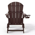 WestinTrends Sedia Adirondack Pieghevole Regolabile Malibu con Poggiapiedi Retrattile e Portabicchieri, Legno Invecchiato