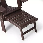 WestinTrends Sedia Adirondack Pieghevole Regolabile Malibu con Poggiapiedi Retrattile e Portabicchieri, Legno Invecchiato