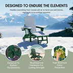 WestinTrends Sedia Adirondack Pieghevole Regolabile Malibu con Poggiapiedi Retrattile e Portabicchieri, Legno Invecchiato