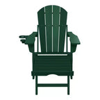 WestinTrends Sedia Adirondack Pieghevole Regolabile Malibu con Poggiapiedi Retrattile e Portabicchieri, Legno Invecchiato