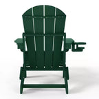 WestinTrends Sedia Adirondack Pieghevole Regolabile Malibu con Poggiapiedi Retrattile e Portabicchieri, Legno Invecchiato