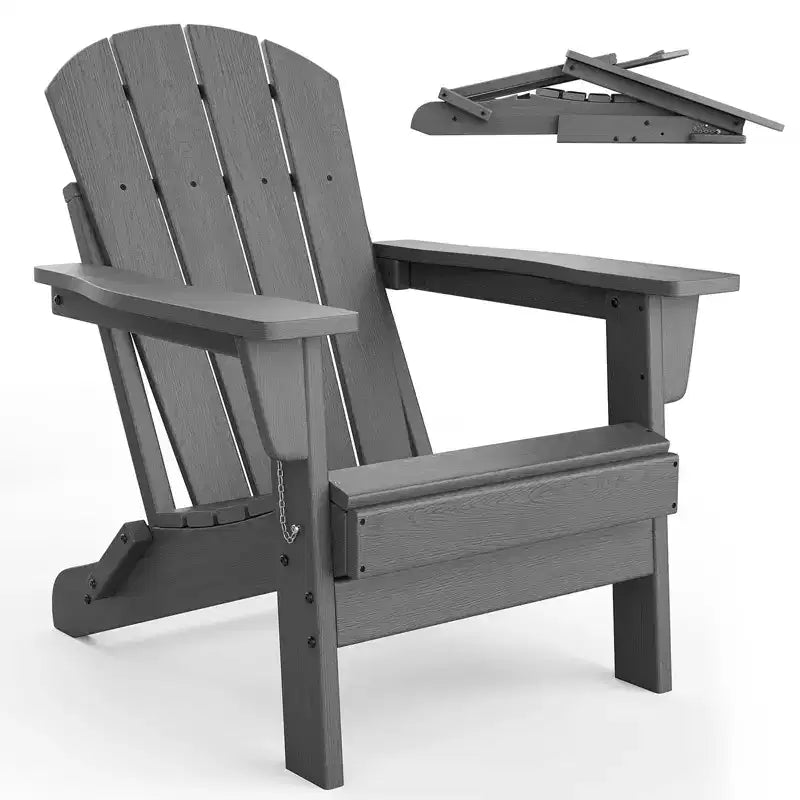 Sedie Adirondack Pieghevoli con Schienale Ergonomico Esteso, Sedie Ignifughe in HDPE Resistenti alle Intemperie, Lettini da Esterno per Patio, Giardino e Prato