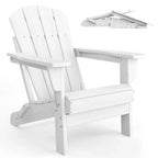Set di 2 sedie Adirondack pieghevoli, in plastica HDPE resistente alle intemperie, sedie da esterno sovradimensionate per patio, prato, giardino, cortile, terrazza, capacità di 172 kg