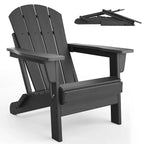 Set di 2 sedie Adirondack pieghevoli, in plastica HDPE resistente alle intemperie, sedie da esterno sovradimensionate per patio, prato, giardino, cortile, terrazza, capacità di 172 kg
