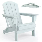Folding Adirondack Chair Set of 4, HDPE Plastic Weather Resistant Oversized Outdoor Chair for Patio, Lawn, Garden, Backyard, Deck, 380 Lb Support