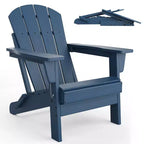 Folding Adirondack Chair Set of 4, HDPE Plastic Weather Resistant Oversized Outdoor Chair for Patio, Lawn, Garden, Backyard, Deck, 380 Lb Support