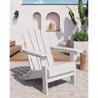 Folding Adirondack Chair Set of 4, HDPE Plastic Weather Resistant Oversized Outdoor Chair for Patio, Lawn, Garden, Backyard, Deck, 380 Lb Support