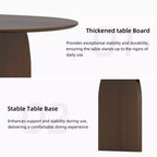 79 Farmhouse Oval Black Dining Table for 6-8 People with Round Arched Table Legs for Dining Room and Living Room