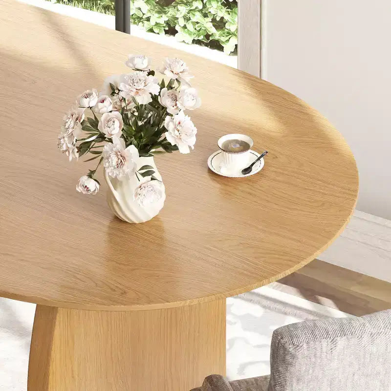 79 Farmhouse Oval Black Dining Table for 6-8 People with Round Arched Table Legs for Dining Room and Living Room