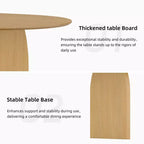 79 Farmhouse Oval Black Dining Table for 6-8 People with Round Arched Table Legs for Dining Room and Living Room