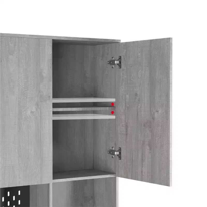 Okak 74 Freestanding Buffet Cabinet with Storage, Sideboard Cabinet Modern Pantry Cabinet with Microwave Stand & Charging Station