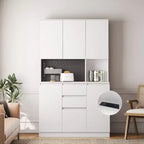 Okak 74 Freestanding Buffet Cabinet with Storage, Sideboard Cabinet Modern Pantry Cabinet with Microwave Stand & Charging Station