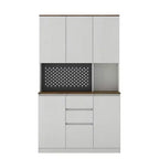 Okak 74 Freestanding Buffet Cabinet with Storage, Sideboard Cabinet Modern Pantry Cabinet with Microwave Stand & Charging Station