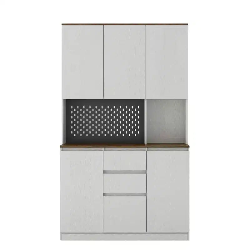 Okak 74 Freestanding Buffet Cabinet with Storage, Sideboard Cabinet Modern Pantry Cabinet with Microwave Stand & Charging Station