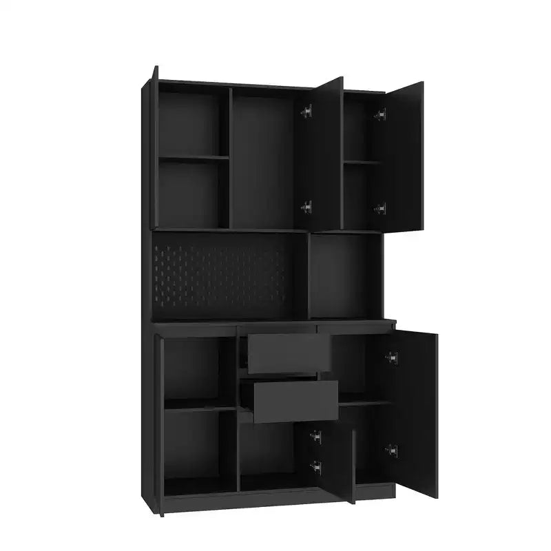 Okak 74 Freestanding Buffet Cabinet with Storage, Sideboard Cabinet Modern Pantry Cabinet with Microwave Stand & Charging Station