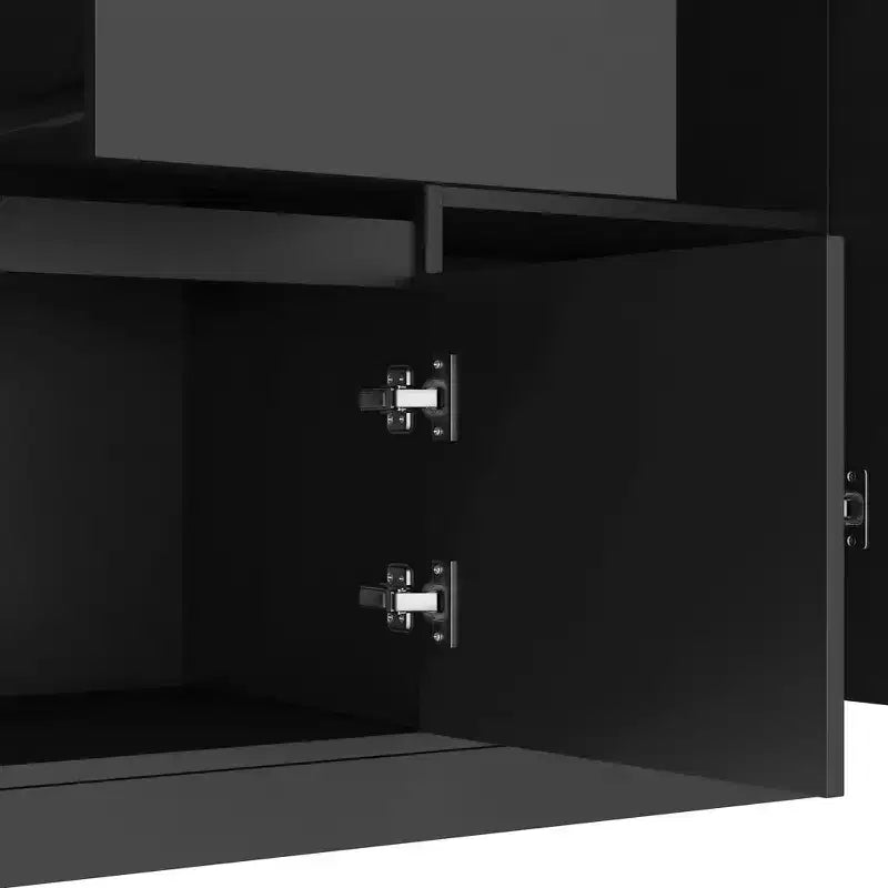 Okak 74 Freestanding Buffet Cabinet with Storage, Sideboard Cabinet Modern Pantry Cabinet with Microwave Stand & Charging Station