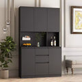 Okak 74 Freestanding Buffet Cabinet with Storage, Sideboard Cabinet Modern Pantry Cabinet with Microwave Stand & Charging Station