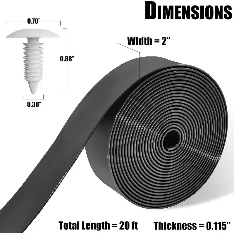 Summit Adventure Patio Chair Repair Kit  20ft Vinyl Straps (2 Wide) + 20 Rivets  for Outdoor Lounge & Lawn Furniture (Black)