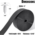Summit Adventure Patio Chair Repair Kit  20ft Vinyl Straps (2 Wide) + 20 Rivets  for Outdoor Lounge & Lawn Furniture (Black)